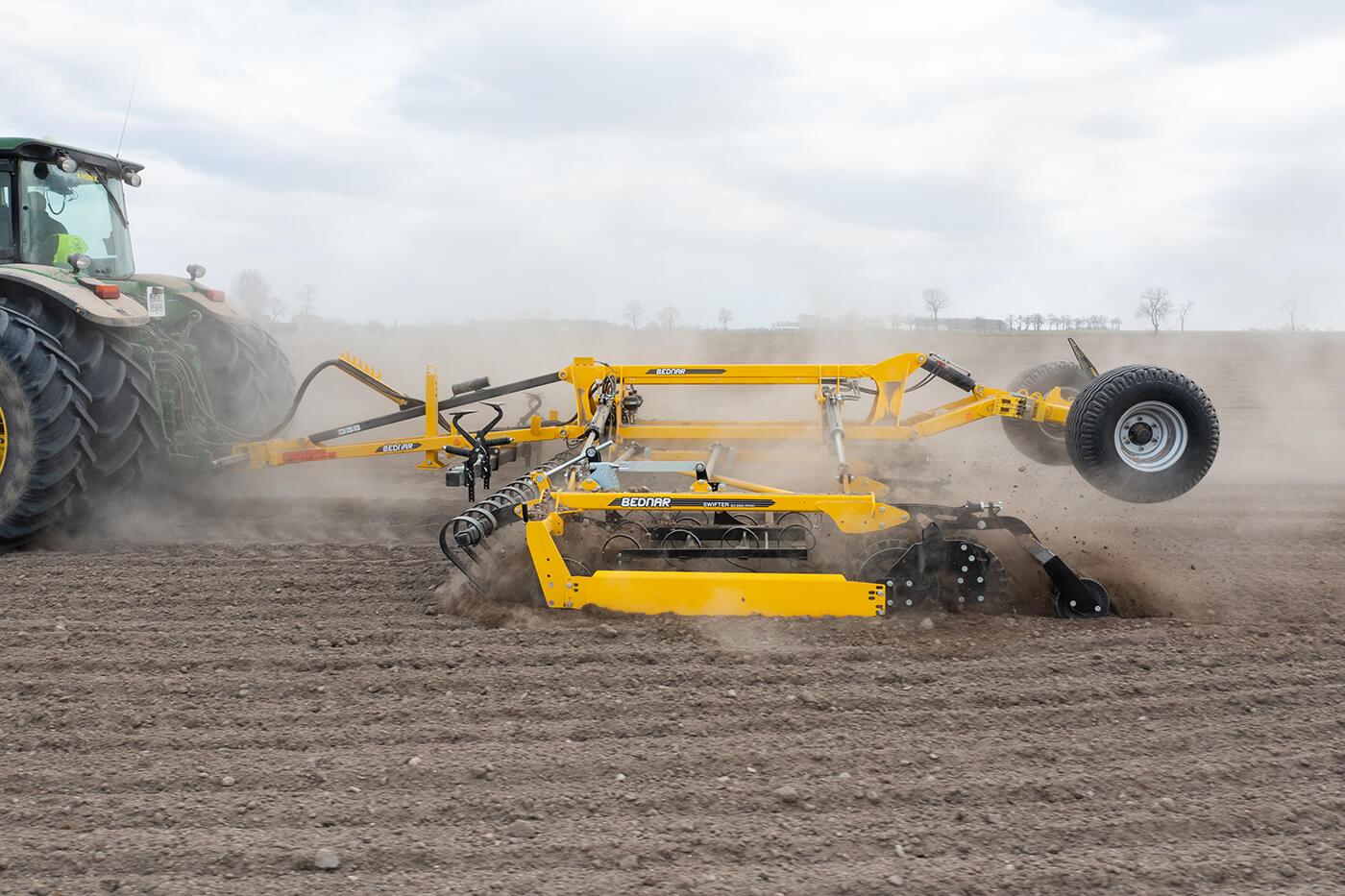 SWIFTER SO_PROFI seedbed cultivator attached to tractor